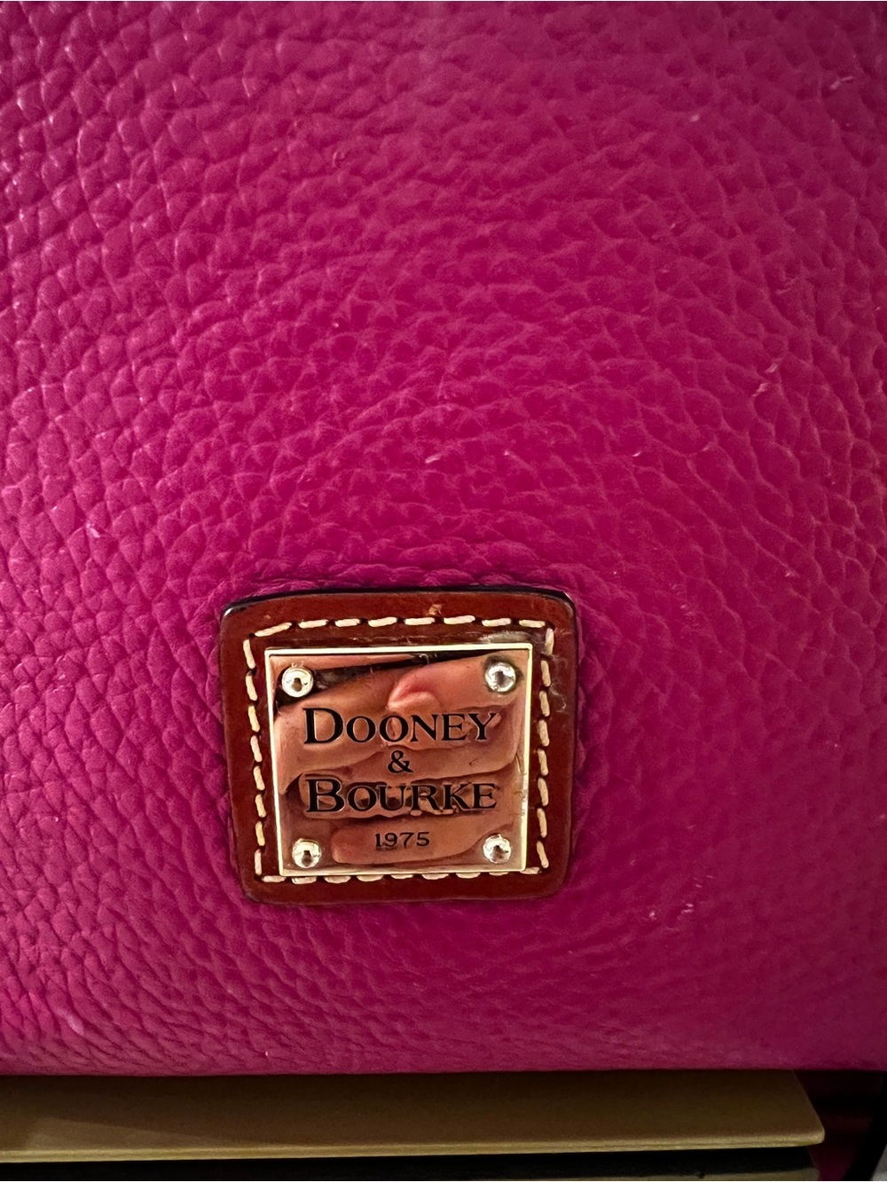 Dooney & Bourke Fuchsia Pink Pebbled Leather Shoulder Crossbody Bag - Picture 12 of 13